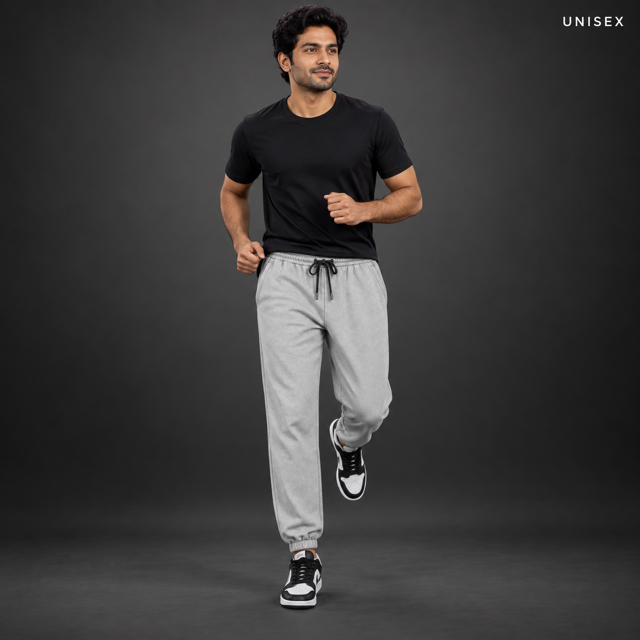 Unisex Premium Charcoal Grey Regular-Fit Sports Lower