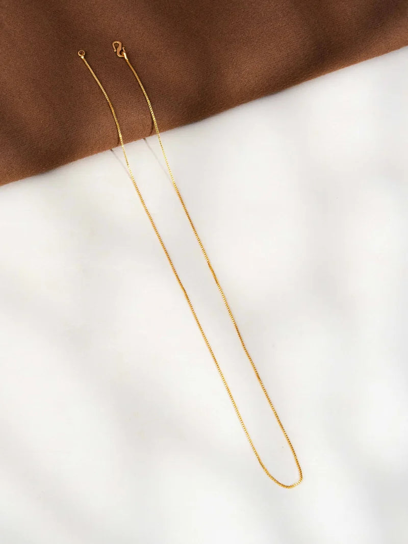 Gold-Tone Artificial Slim Chain Necklace