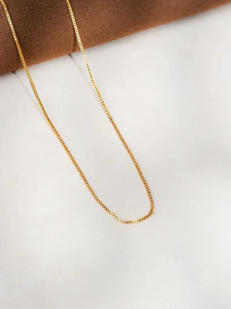 Gold-Tone Artificial Slim Chain Necklace