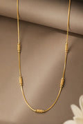 Gold-Tone Artificial Chain Necklace with Bead Design