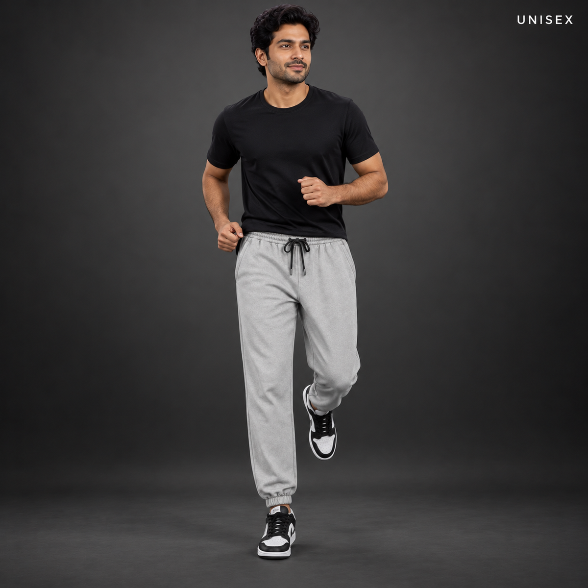 Unisex Premium Charcoal Grey Regular-Fit Sports Lower