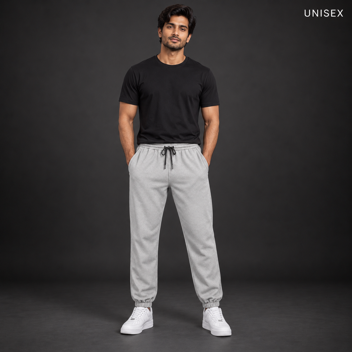 Unisex Premium Charcoal Grey Regular-Fit Sports Lower