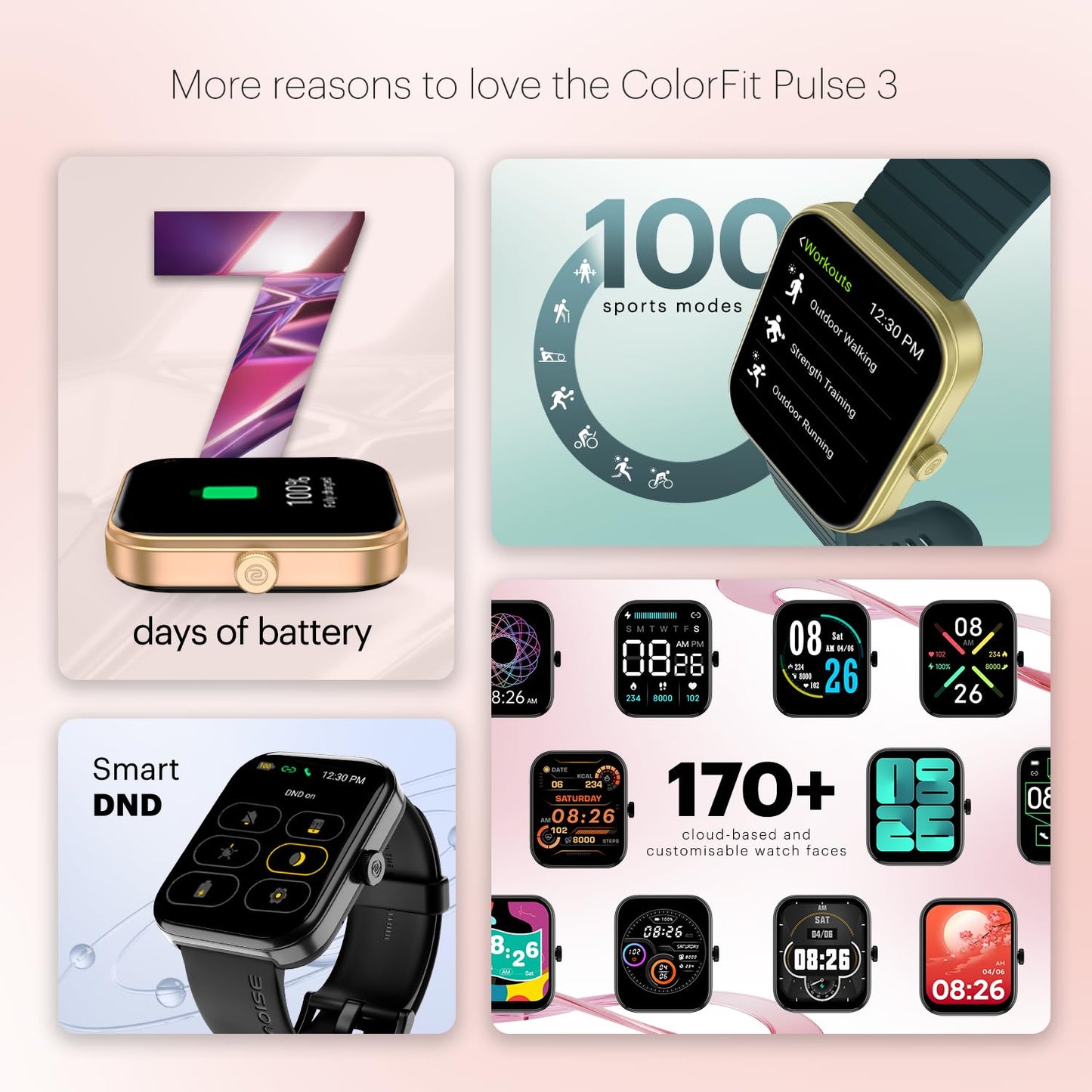 Noise ColorFit Pulse 3 Midnight Black | Calling Smartwatch