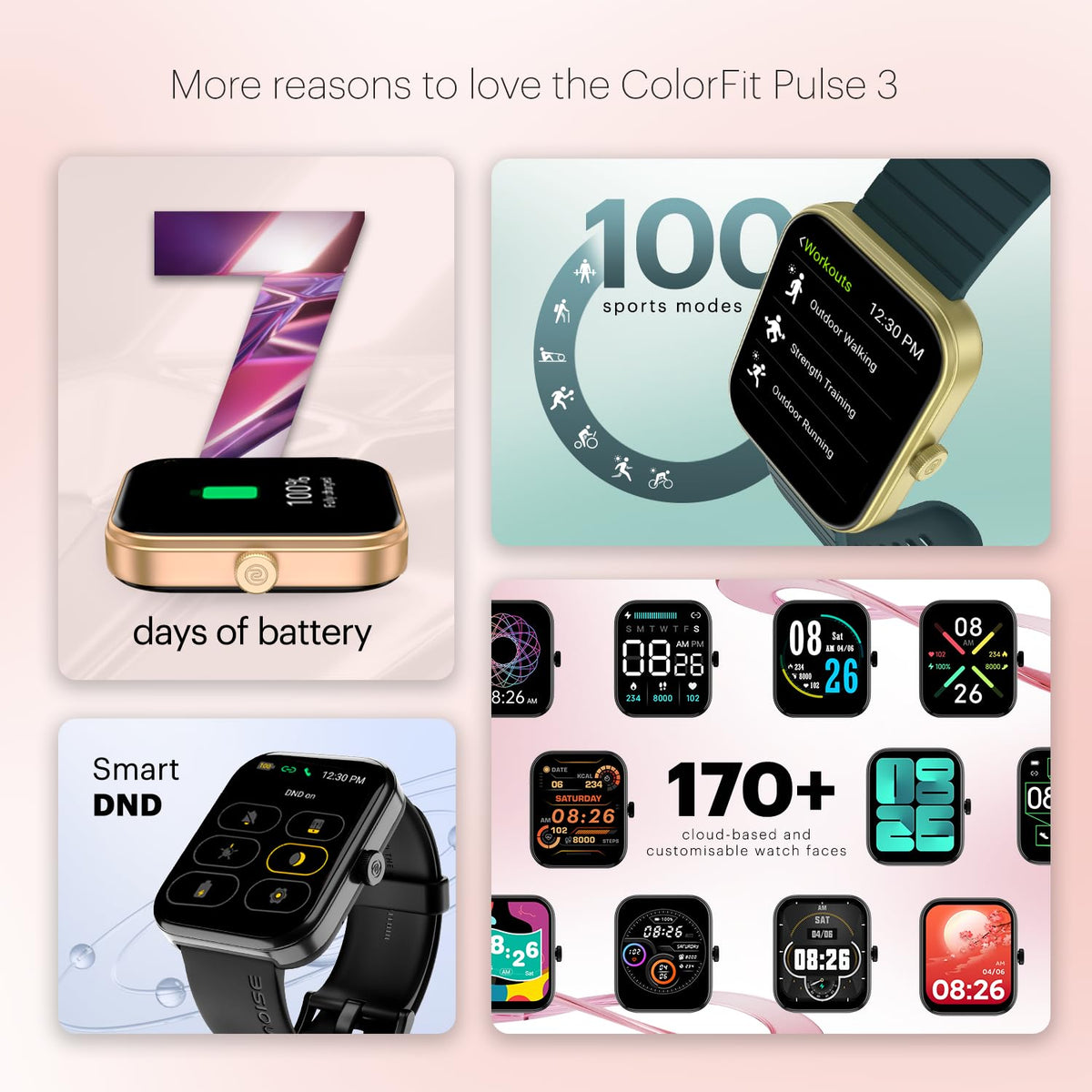 Noise ColorFit Pulse 3 Midnight Black | Calling Smartwatch