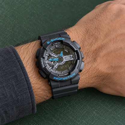 Black & Blue Analog-Digital Sports Style Watch