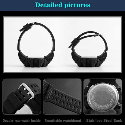 Red Camo Digital Sports Watch with Black Case For Kids