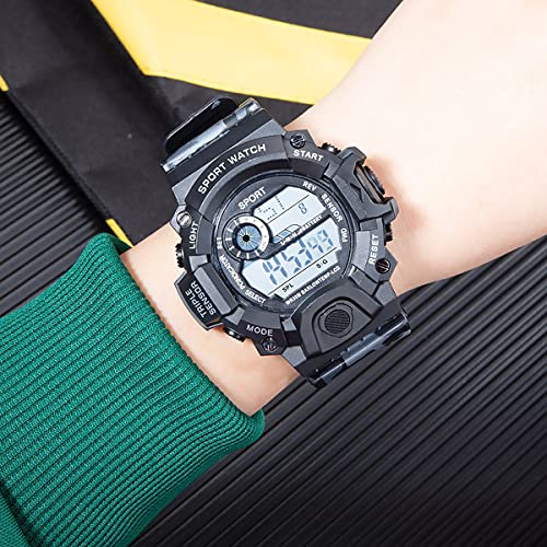 Black Camo Digital Sports Watch with Black Case For Kids
