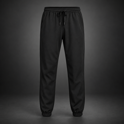 Unisex Premium Black Regular-Fit Sports Lower with Drawstring