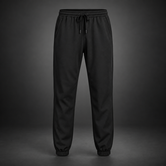 Unisex Premium Black Regular-Fit Sports Lower with Drawstring