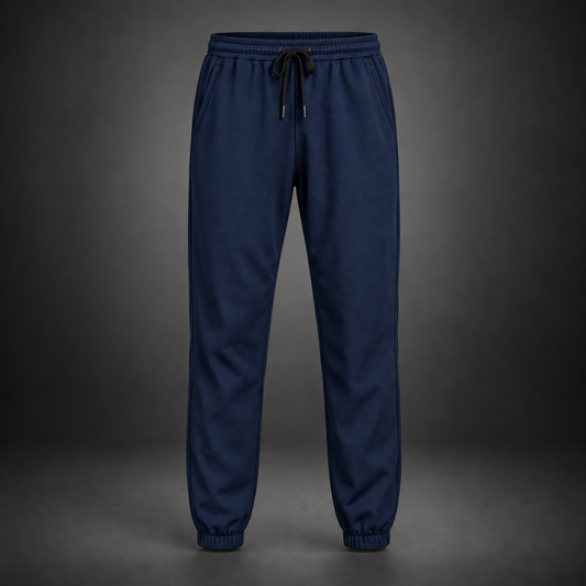 Unisex Premium Navy Blue Regular-Fit Sports Lower with Drawstring