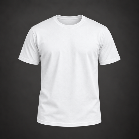 Men’s Premium White Regular-Fit Round Neck T-Shirt