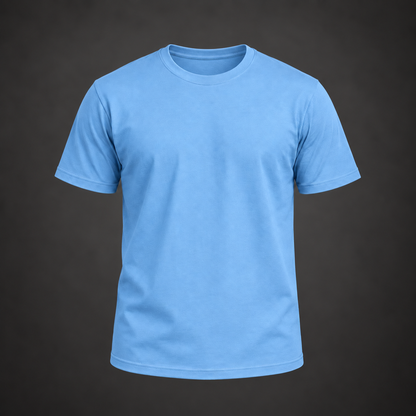 Men’s Premium Sky Blue Regular-Fit Round Neck T-Shirt