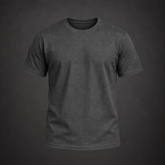 Men’s Premium Charcoal Grey Regular-Fit Round Neck T-Shirt