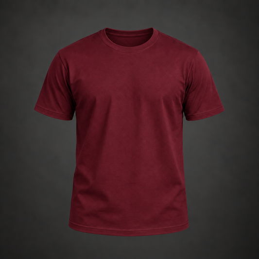 Men’s Premium Maroon Regular-Fit Round Neck T-Shirt