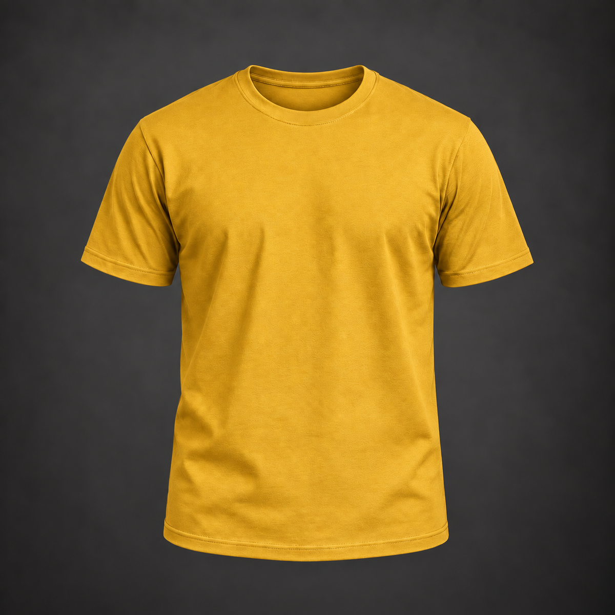 Men’s Premium Yellow Regular-Fit Round Neck T-Shirt