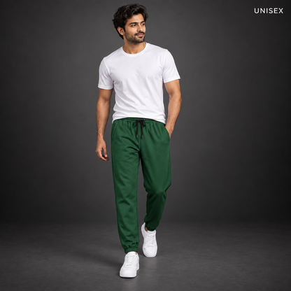 Unisex Premium Dark Green Regular-Fit Sports Lower