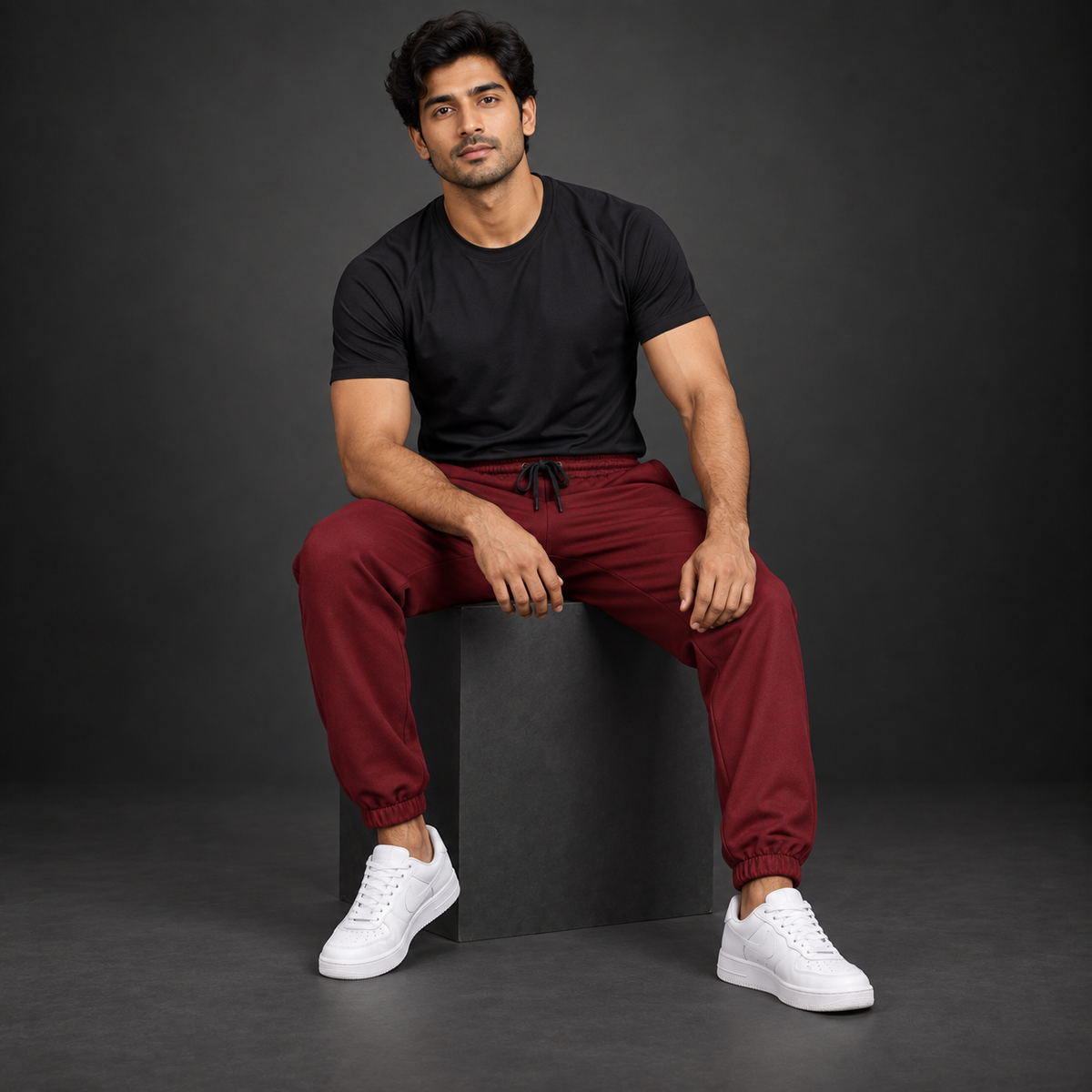 Unisex Premium Maroon Regular-Fit Sports Lower with Drawstring