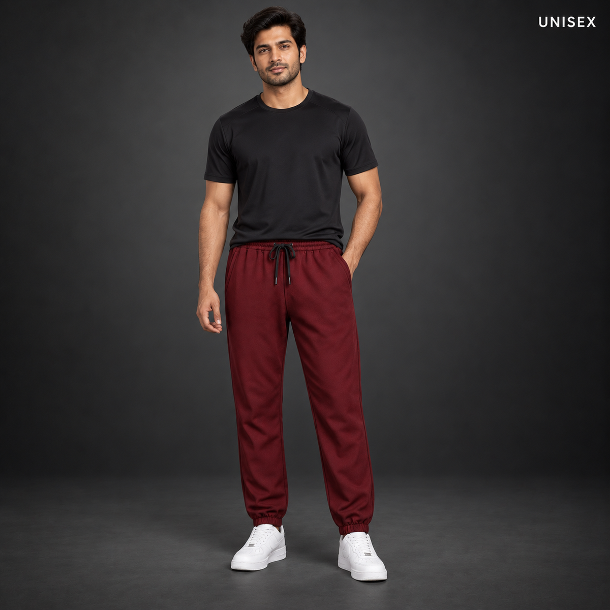 Unisex Premium Maroon Regular-Fit Sports Lower with Drawstring