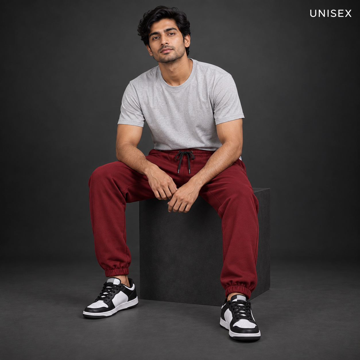 Unisex Premium Maroon Regular-Fit Sports Lower with Drawstring